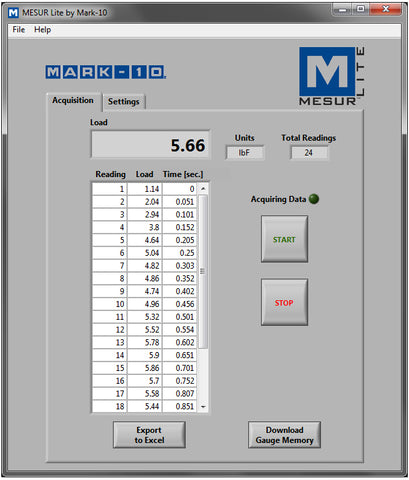 MESUR® Lite Data Collection Software